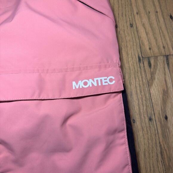 Montec Fawk Ski Snowboard Waterproof Pants Bibs Overalls Pink Black Size Small - Picture 5 of 15